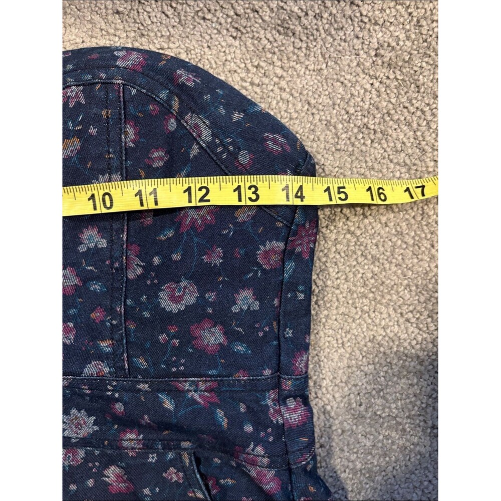 Twenty One Strapless Denim Navy Floral Mini Dress. Size Small - Picture 6 of 7